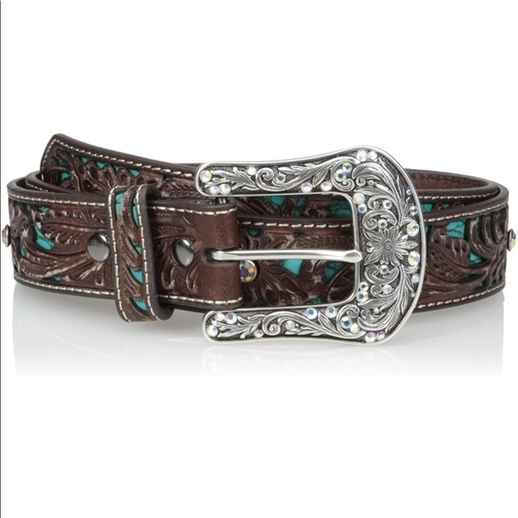 Ariat Accessories - Ariat Women's Turquoise Inlay Floral Bling Belt size small